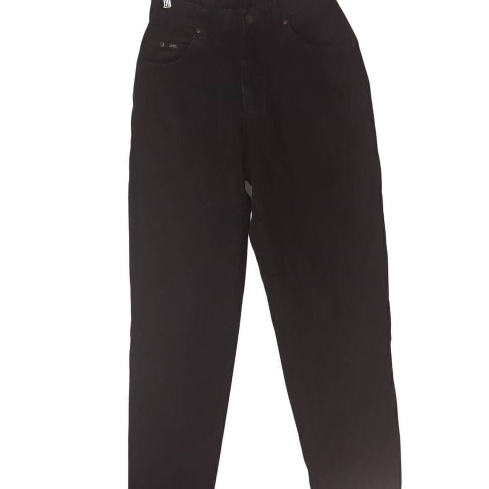 Vintage Lee Black Cotton High Waisted Mom Jeans 30